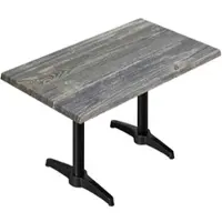 GGM Möbel WBC | Bistro Außen Tisch | B: T: H: 120 x 70 x 80,5 cm | Rustikal Kiefer / Schwarz | Rechteckig | Zusatzgewicht + Verbinder