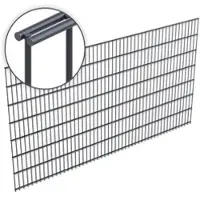 Voss.garden Doppelstabmattenzaun 6/5/6, 255x143cm - Gitterzaun, anthrazit