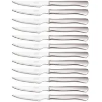 Arcos Table Messer - Box 12 Stück Steakmesser Tafelmesser - Monoblock aus einem Stück Edelstahl 110 mm - Farbe Silber (12 pcs)