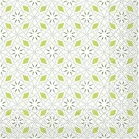 Mank Serviette Tissue Mia in Apfelgrün, 40 x 40 cm, 100 Stück - Ornamente Rauten