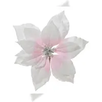 Christmas Decoration 1 Weihnachtsstern Blüte künstlich 24cm mit Clip Christbaumschmuck Kunstblume Weihnachten Christstern Deko Weihnachtsblume Blume Weiß Rosa