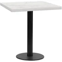 BIG Möbel Bistrotisch 50x50 cm Stahlgestell Rund | Marmor Weiß