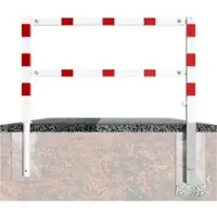 SCHAKE Wegesperren 2,50m + Knieholm + Dreikantverschluss, schwenkbar, weiß / rot