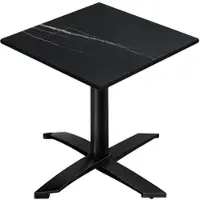 GGM Möbel CPTG | Bistro Tisch | B:T:H 60 x 60 x 76 cm | Schwarz Marmor / Aluminium Schwarz | Klappbar/ Zusatzgewicht