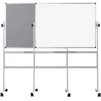 BI-Office Drehbares Board 120x90cm, lackierte Stahl- und graue Filzoberfläche
