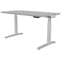 Fellowes Levado Elektrisch Höhenverstellbar Sitz-Stehschreibtisch Rechteckig Grau T-Fuß 1.829 (B) x 698 (T) x 1.257 (H) mm MDF (Mitteldichte Faserplatte), PVC (Polyvinylchlorid), Stahl