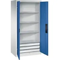 C+P Schwerlastschrank mit Schubladen Acurado, 1950x930x600mm, 7035/5010