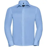 Russell Collection Klassisches bügelfreies Hemd  Langarm, bright sky, 3XL