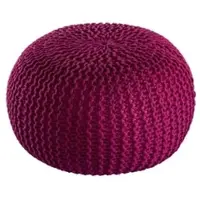 Amagohome Pouf Outdoor ø 55 o. 45cm Bodenkissen Sitzpouf Hocker wetterfest pflegeleicht & nachhaltig : ø 45 cm bordeaux - amaranth