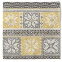 Sovie HORECA Serviette Chriss in Schwarz-Gold aus Tissue 40 x 40 cm, 100 Stück - Weihnachten Kreuzstich Schneeflocken