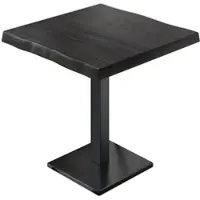 GGM Möbel PMD | Bistro Baumkanten Tisch | Quadratisch | 70 x 70 x 77 cm | Wenge Schwarz / Schwarz