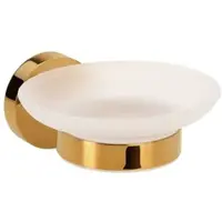 BRILLANTBAD BILLO Seifenablage Messing Gold poliert Milchglas 129x110x55 mm für Bad & Küche >> zum Bohren oder Kleben*