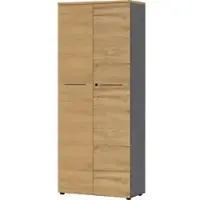 Germania Schrank Agenda Melamin 4237-564AUFB Graphit, Eiche 800 x 400 x 1.970 mm
