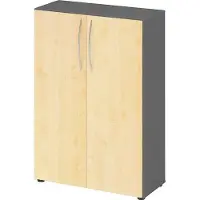 Hammerbacher Schrank 3OH 34,6cm tief BM Graphit/Ahorn