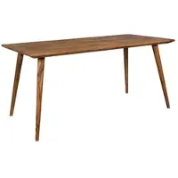 KADIMA DESIGN Massivholz Esstisch "Savio": Retro Landhausstil, handgefertigt, Sheesham-Holz, Braun mit Maserungen. 160x80x76 cm |