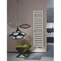 Zehnder Design-Heizkörper Metropolitan Spa elektrisch, 1225 x 39 x 500 mm, weiß, IP44, mit Handtuchaufnahme