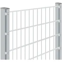 Wellker Doppelstabmattenzaun Rundum-sorglos-Paket Zink, Halteplättchen, 10 m,2 Ecken,6/5/6 mm,830 mm
