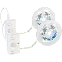 Lunartec 2er-Set Akku-LED-Streifen, 30 warmweiße LEDs, PIR, 180 lm, 100cm, IP65