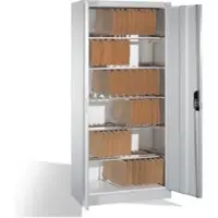 C+P Aktenschrank Acurado mit Drehtüren, innen 6 Pendelstangen, H1950xB930xT400mm Front Lichtgrau