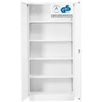 Proregal Stahlschrank BEE mit 4 lackierten Fachböden | HxBxT 195x92x50cm | Weiß-Weiß | Werkstattschrank Werkzeugschrank Aktenschrank Universalschrank