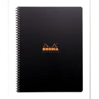 Rhodia 5x Notebook Rhodiactive A4+, Spiralbuch, 80 Blatt kariert mit Kopfleiste 90g - Schwarz 119900C