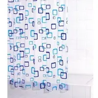 RIDDER Duschvorhang Folie Retro ca. 180x200 cm, semitransparent-blau, 100% PEVA