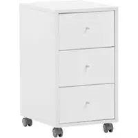 Proregal Möbelpartner Rollcontainer Pigeon | HxBxT 59,7x32,6x39cm | 3 Schubladen | Weiß | Bürocontainer mit Frontgriffleiste von