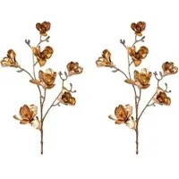 Creativ Green künstliche Pflanze Magnolie, 104 cm, altgold, 2er Set