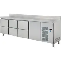 EURAST Kühler tisch gn 1/1 1 tür 6 schubladen - 2245x700x850 mm - 350 W 230/1V - 72299509