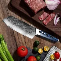 Muxel The Blue Knife Das blaue Messer Metzgermesser und Hackmesser sehr scharf Damaszener Stahl