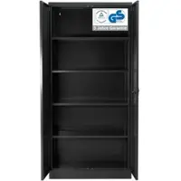 Proregal Stahlschrank BEE mit 5 lackierten Fachböden | HxBxT 195x92x42cm | Anthrazit-Anthrazit | Werkstattschrank Werkzeugschrank Aktenschrank