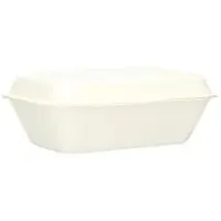 Verive Menübox Bagasse, ungeteilt, 19,1 x 13,6 x 4,4 cm, 500 ml 49465 , 1 Karton = 10 Packungen à 50 Stück