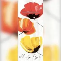 Mank Besteckservietten aus Airlaid - Ivonne in Grau "Pub", 40 x 33 cm, 75 Stück - Floral Blumen Mohnblumen Bestecktaschen