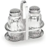 Playflip 20x Salz und Pfeffer Menage Edelstahl 10 cm