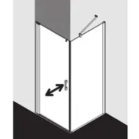Kermi Pega Pendeltür 1-flügelig, bodenfrei PE1KL09018VZK 90x185cm, silber hochglanz ESG SR Arena C Clean, links, auf Duschwanne