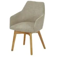 Woodford Armlehnstuhl mit Massivholzgestell Muron , beige , Maße (cm): B: 57 H: 84 T: 57.0