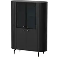 Möbel Kraft Vitrine ¦ schwarz ¦ Maße (cm): B: 112 H: 155
