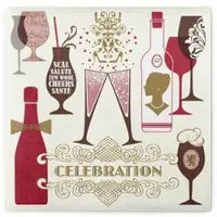 Sovie HORECA Serviette Celebration in Champagner-Bordeaux aus Linclass Airlaid 40 x 40 cm, 50 Stück - Wein Feier Geburtstag Anstoßen