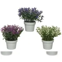 Décoris 1 Kunstpflanze 15cm im Topf Mini künstliche Grünpflanzen Plastikpflanzen farbig