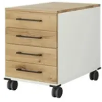 Möbel Kraft Rollcontainer mit Massivholzfront SOLIDLine ¦ weiß ¦ Maße (cm): B: 43 H: 60 T: 68.0