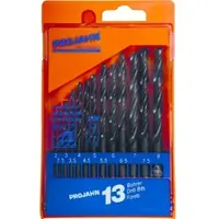 Projahn Spiralbohrer-Set, HSS-G, 13-teilig, Ø 2,0-8,0 mm / 0,5 mm Schritte, in Kunststoffkassette