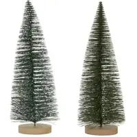 Möbel Kraft Deko Tannenbaum 2fach sortiert ¦ grün ¦ Massivholz,Kunststoff ¦ Maße (cm): H: 32 Ø: 12.0
