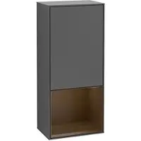 Villeroy & Boch Villeroy und Boch Finion Seitenschrank F540GNGK 41,8x93,6x27cm, links, Regal unten Walnut veneer, Anthracite matt