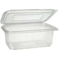 Papstar Starpak 50 Verpackungsbecher mit Klappdeckeln, PP transparent rechteckig