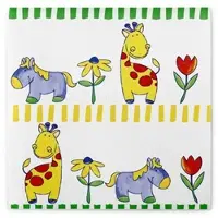 Sovie HORECA Serviette Bobby in weiß aus Linclass Airlaid 40 x 40 cm, 50 Stück - Tiere Blumen Streifen Kinder Geburtstag