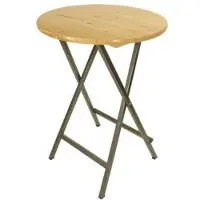 Meingartenversand.de Stehtisch klappbar Falun - ø 78 cm x 113 cm - Klapptisch aus Anthrazit pulverbeschichtetem Stahl - 28 mm Tischplatte aus Nadelholz