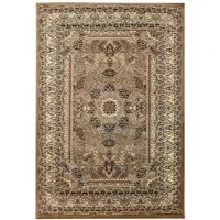 KADIMA DESIGN Teppich Wohnzimmer Orientalisch Pflegeleicht Waschbar Strapazierfähig Schlafzimmer OEKO-TEX Beige 80x150 cm – ALETSCH von