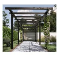Meingartenversand.de Pergola Holz Modern in zwei verschiedenen Größen und einer Verlängerung in der Farbe Schwarz