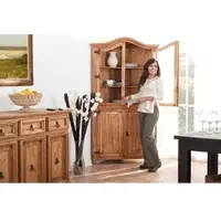 1a Direktimport Mexico Eckvitrine Eckschrank - Pinie Massivholz - honigfarben - Landhausstil - mexikanisch