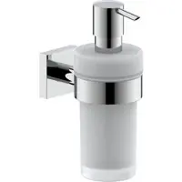 Bravat Quaruna Flüssigseifenspender 753810 Glas satiniert, chrom, zum Kleben oder Schrauben